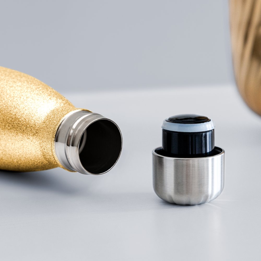 Super Natural Life Insulated Stainless Steel Water Bottle - gold glitter