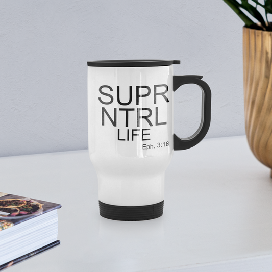 Super Natural LifeTravel Mug - white