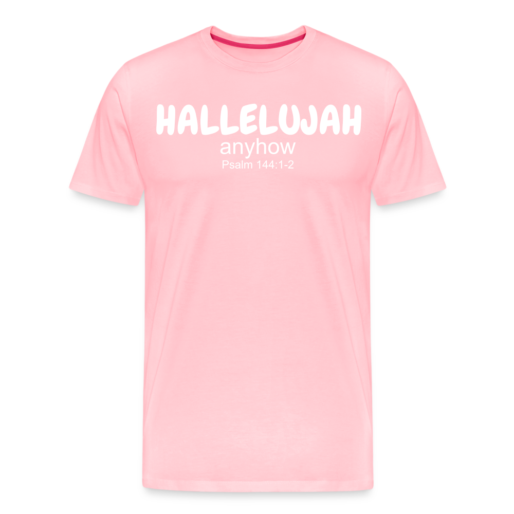 Hallelujah Anyhow Men's Premium T-Shirt - pink