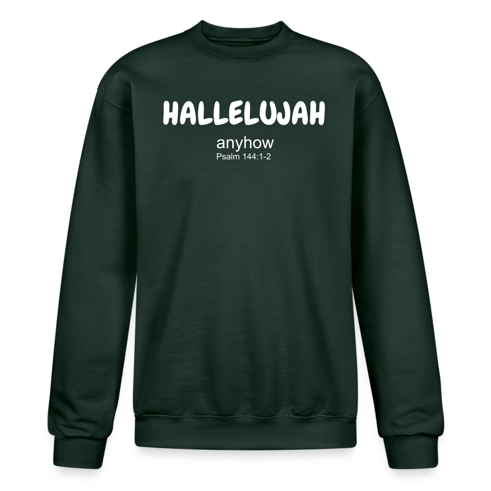 Hallelujah Anyhow Champion Unisex Powerblend Sweatshirt - Dark Green
