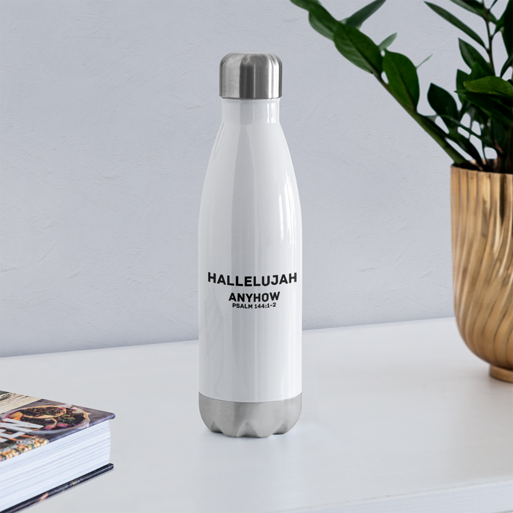 Hallelujah Anyhow Insulated Stainless Steel Water Bottle - white
