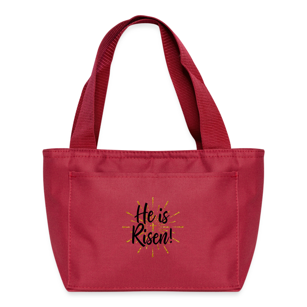 He Is Risen Lunch Bag - red