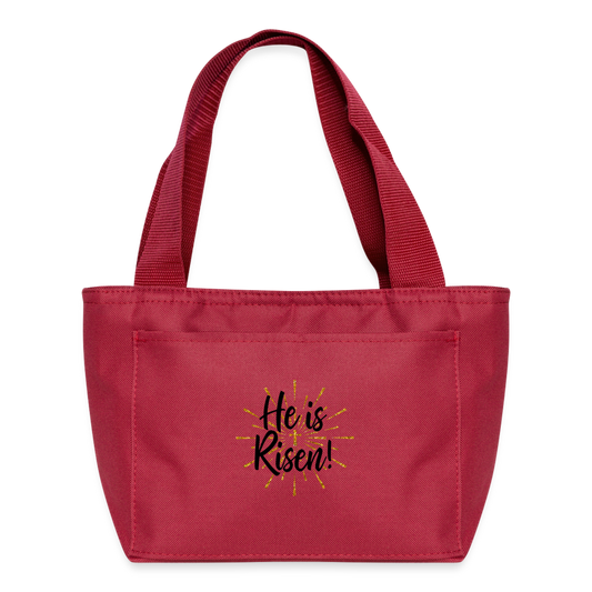He Is Risen Lunch Bag - red