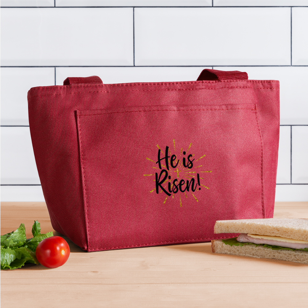 He Is Risen Lunch Bag - red