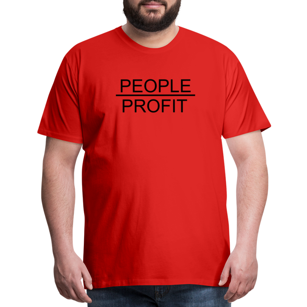 People Over Profit Men's Premium T-Shirt - red