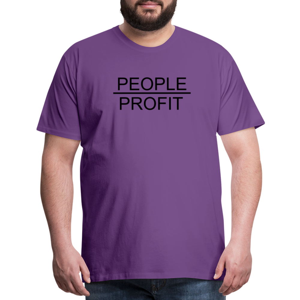 People Over Profit Men's Premium T-Shirt - purple