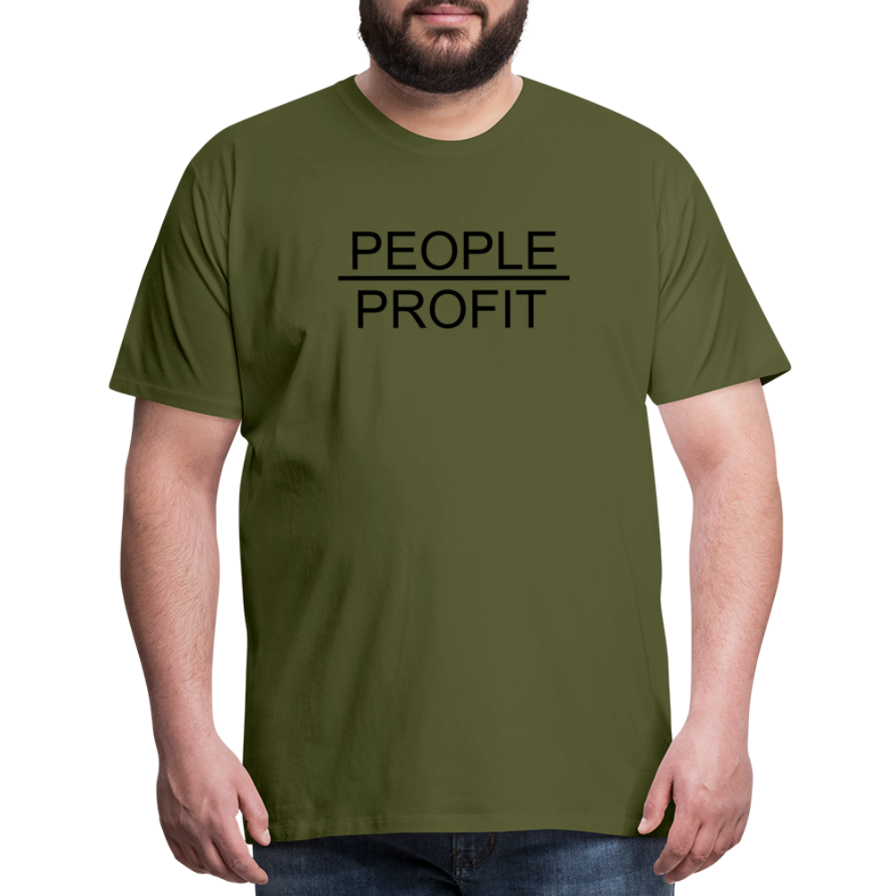 People Over Profit Men's Premium T-Shirt - olive green