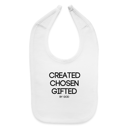 Created Baby Bib - white