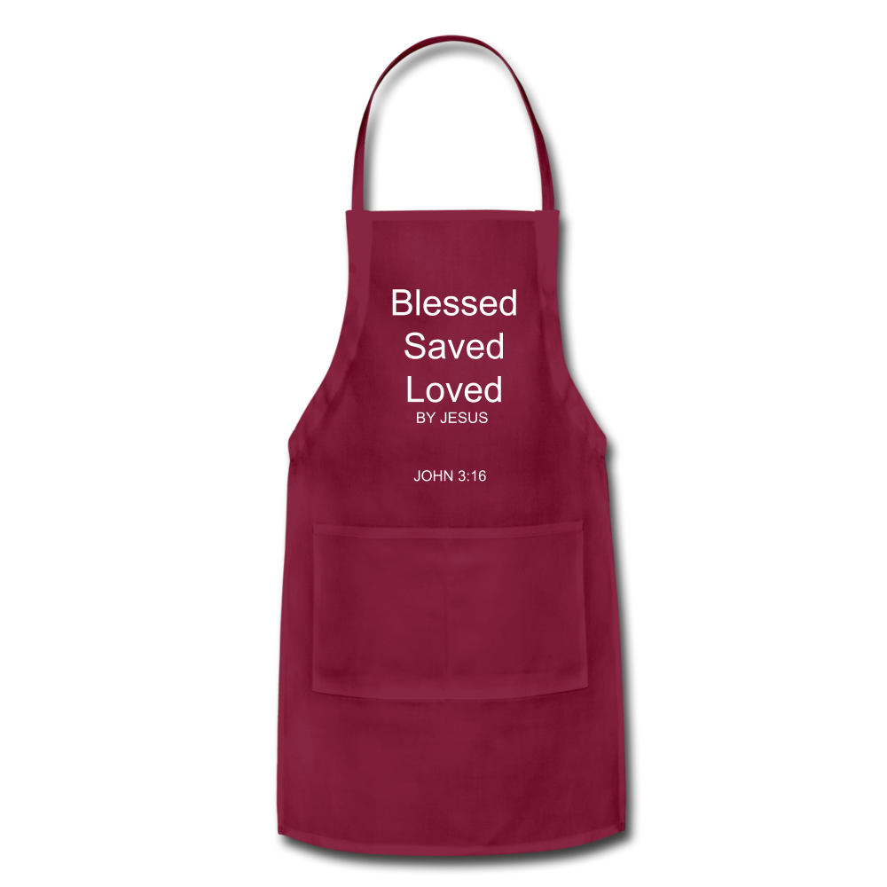 Blessed Saved Loved By Jesus Adjustable Apron Elisheba M6:33