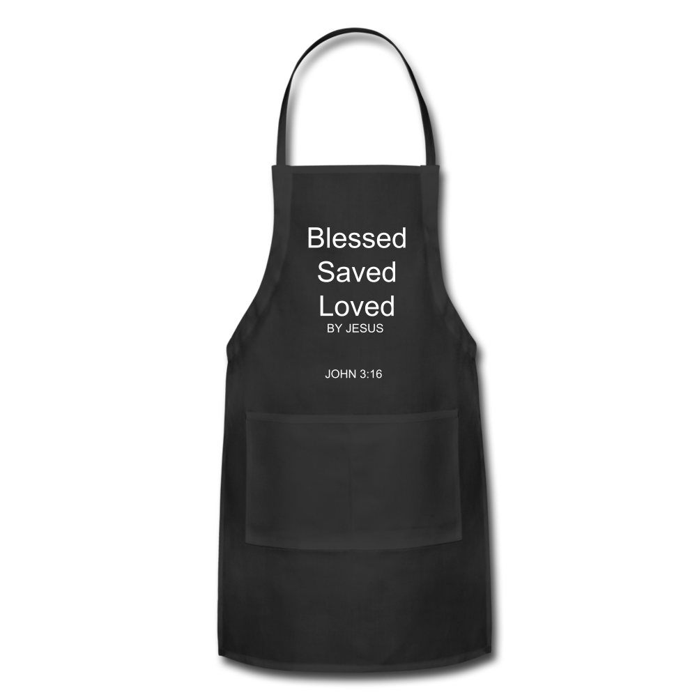 Blessed Saved Loved By Jesus Adjustable Apron Elisheba M6:33