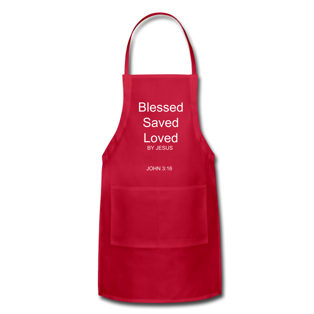 Blessed Saved Loved By Jesus Adjustable Apron Elisheba M6:33