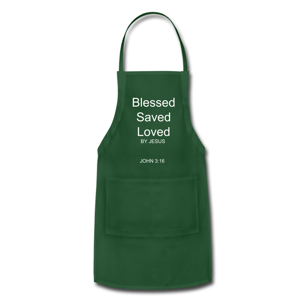 Blessed Saved Loved By Jesus Adjustable Apron Elisheba M6:33