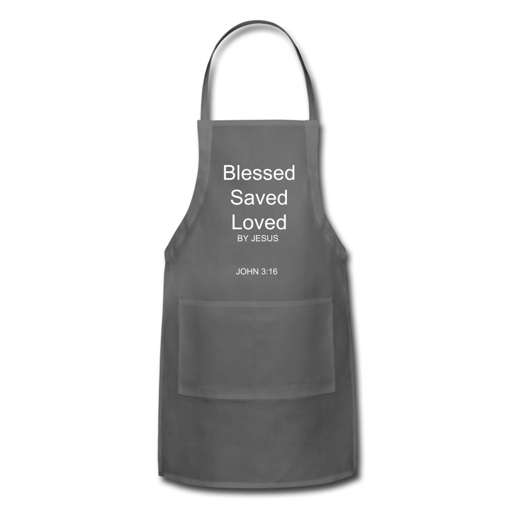 Blessed Saved Loved By Jesus Adjustable Apron Elisheba M6:33