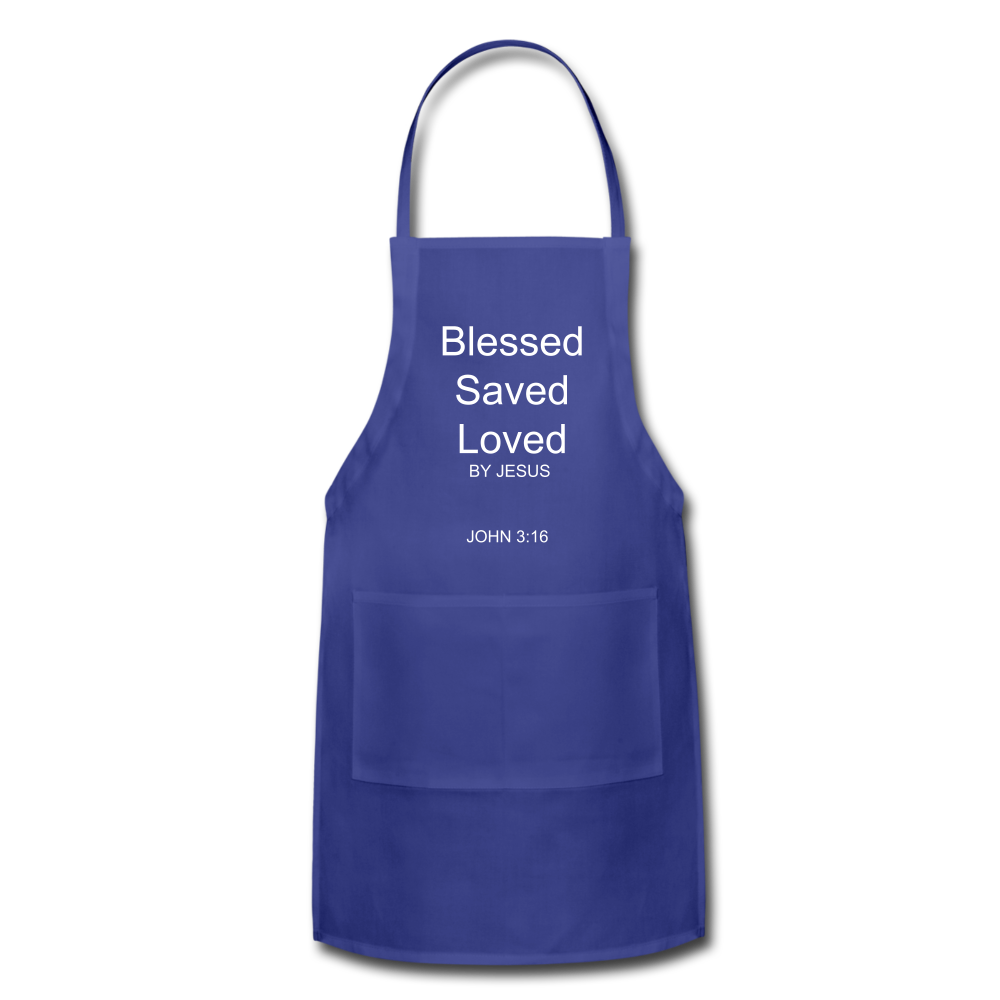 Blessed Saved Loved By Jesus Adjustable Apron Elisheba M6:33
