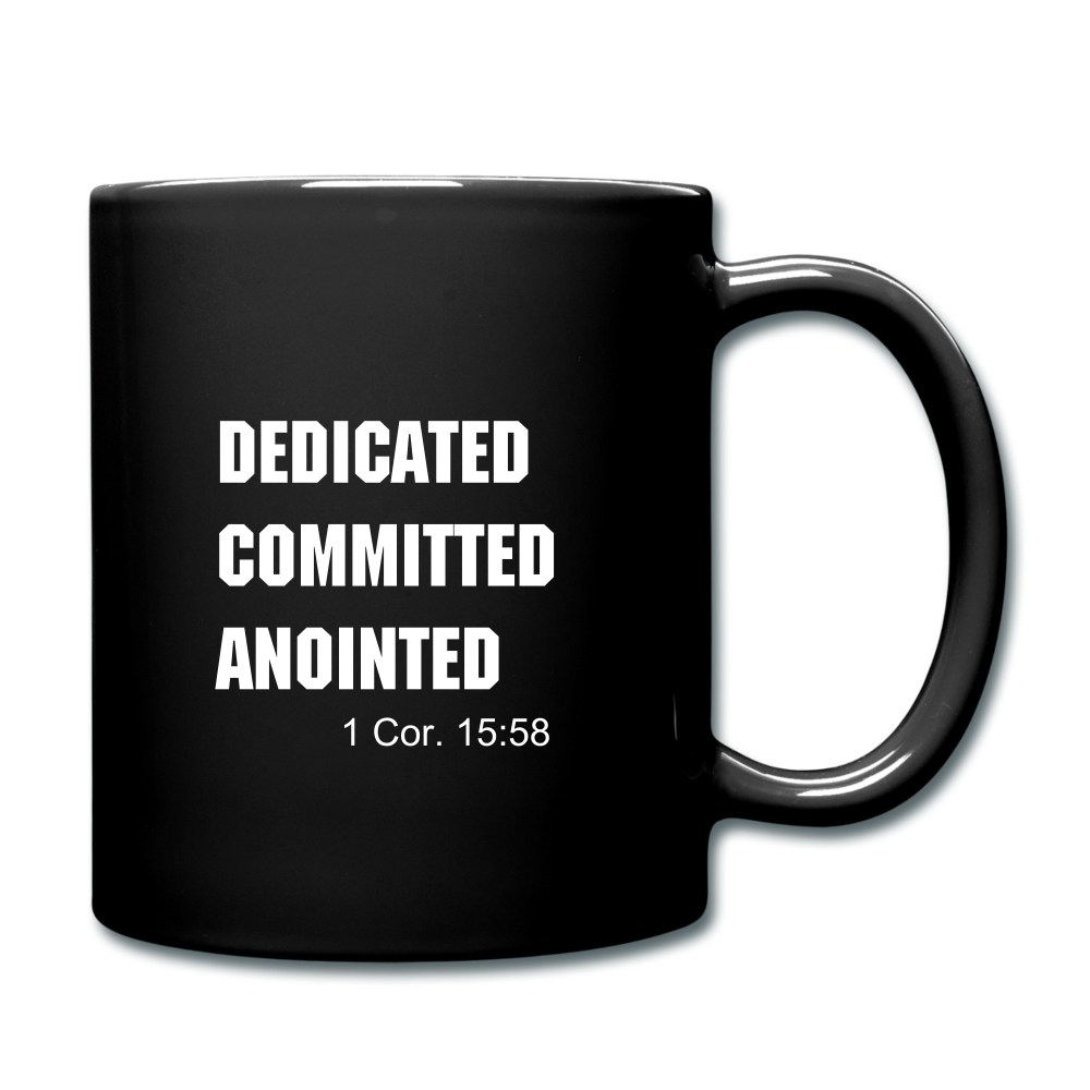 Dedicated, Committed, Anointed Full Color Mug Elisheba M6:33