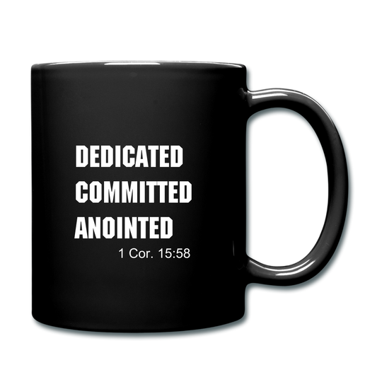 Dedicated, Committed, Anointed Full Color Mug Elisheba M6:33