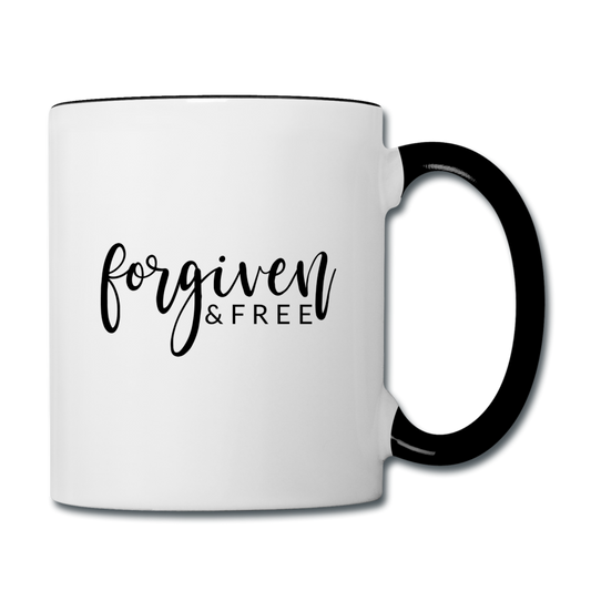 Forgiven & Free Contrast Coffee Mug Elisheba M6:33