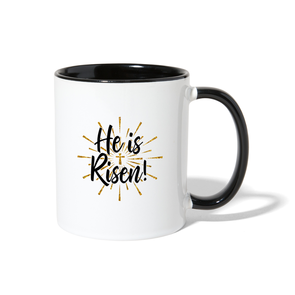 He Is Risen Contrast Coffee Mug Elisheba M6:33