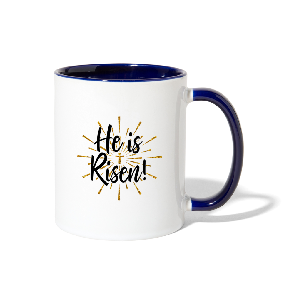 He Is Risen Contrast Coffee Mug Elisheba M6:33