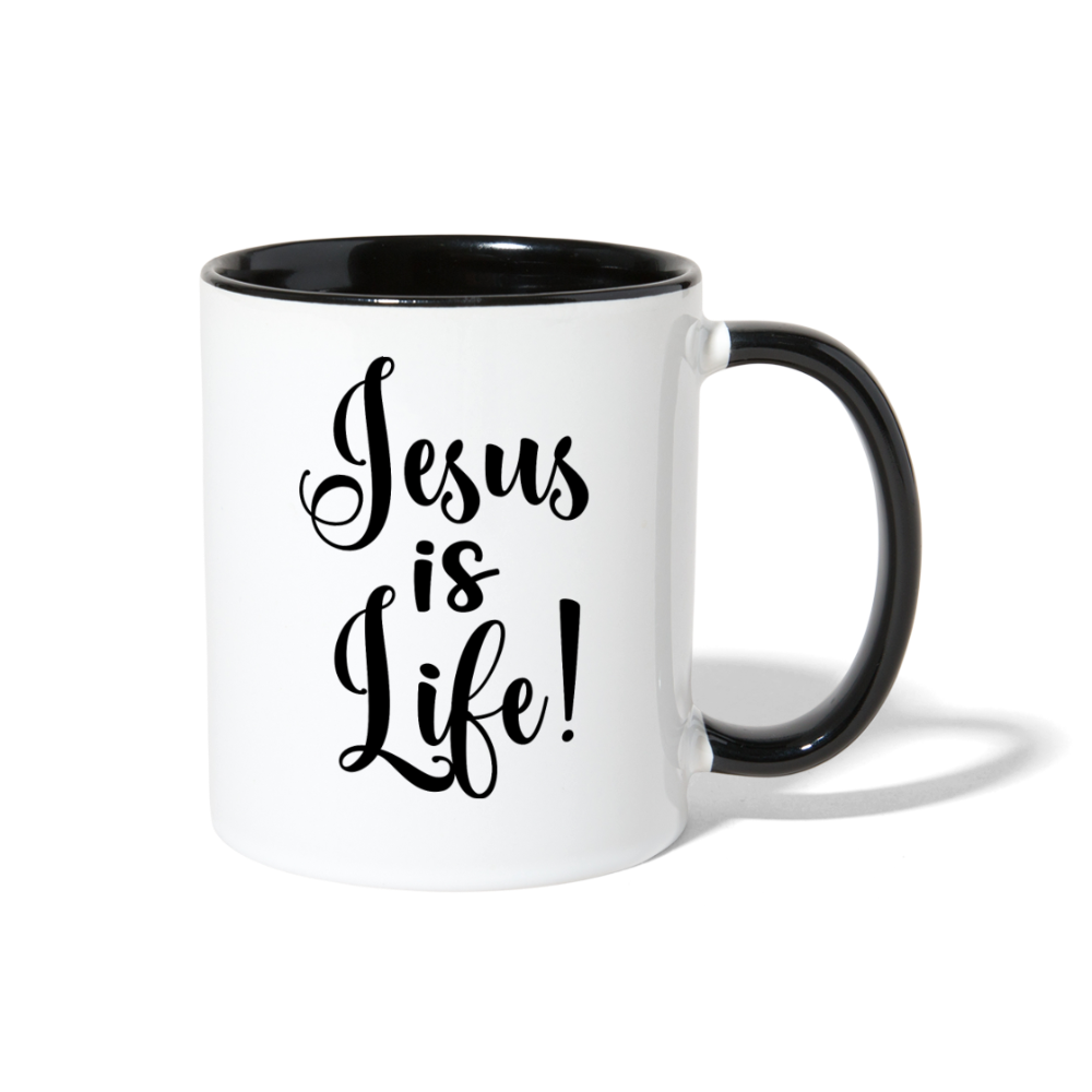 Jesus Is Life Contrast Coffee Mug Elisheba M6:33