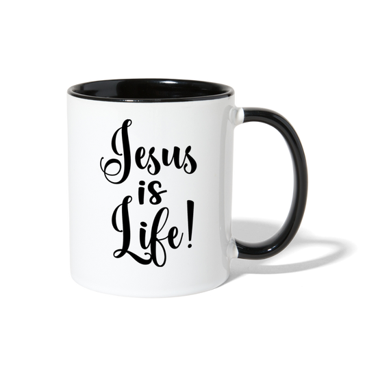 Jesus Is Life Contrast Coffee Mug Elisheba M6:33