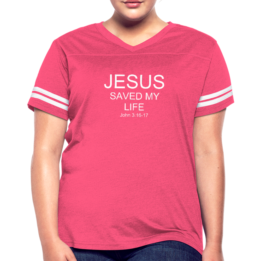 Jesus Saved My Life Women’s Vintage Sport T-Shirt Elisheba M6:33