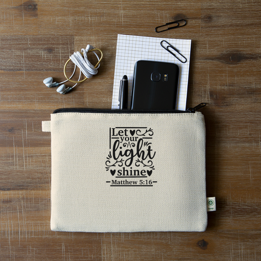 Let Your Light Shine Carry All Pouch Elisheba M6:33