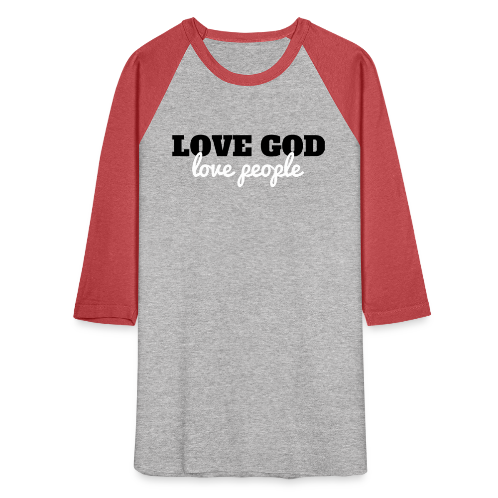 Love God Love People Baseball T-Shirt Elisheba M6:33