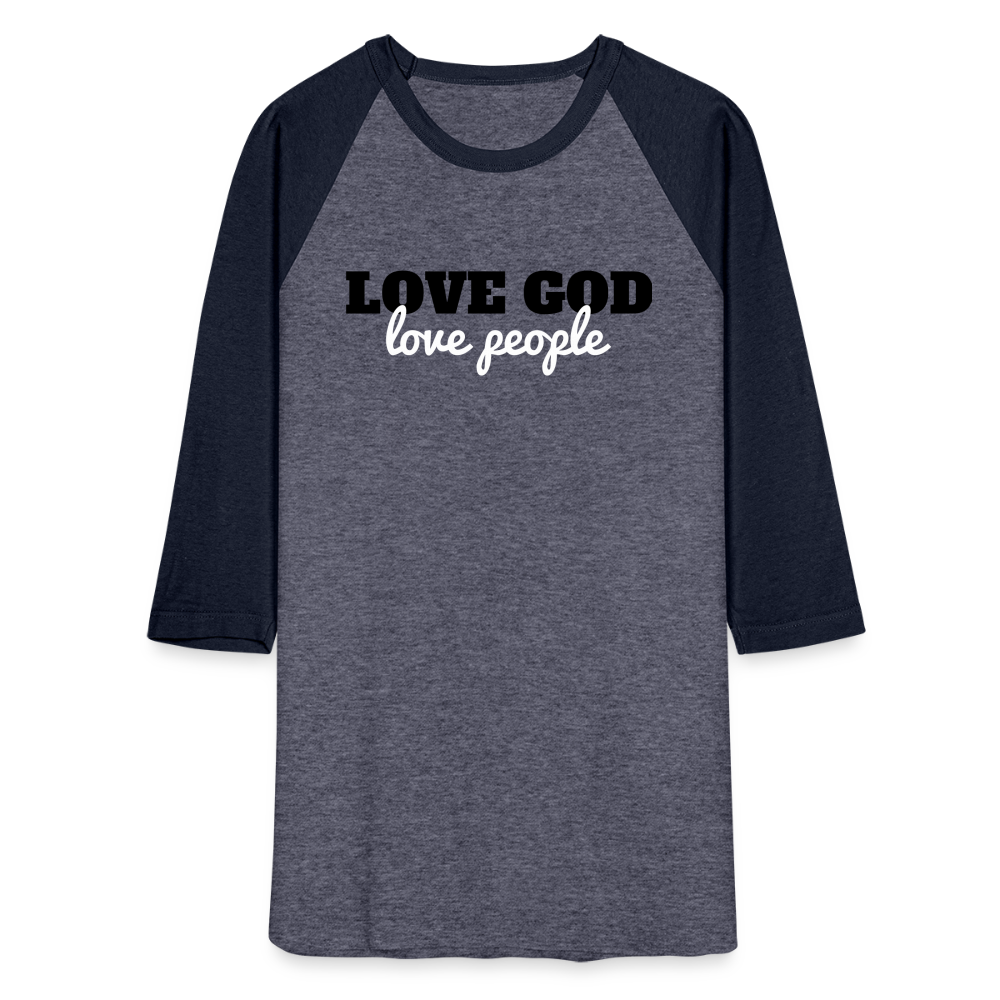 Love God Love People Baseball T-Shirt Elisheba M6:33