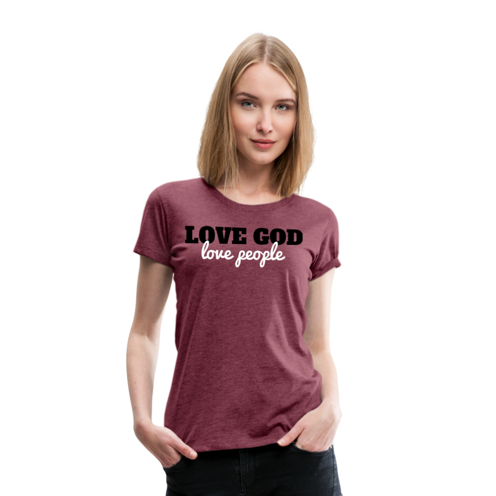 Love God Love People Women’s Premium T-Shirt Elisheba M6:33