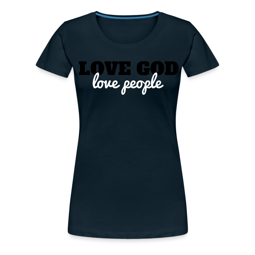 Love God Love People Women’s Premium T-Shirt Elisheba M6:33