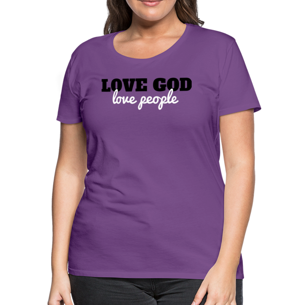 Love God Love People Women’s Premium T-Shirt Elisheba M6:33