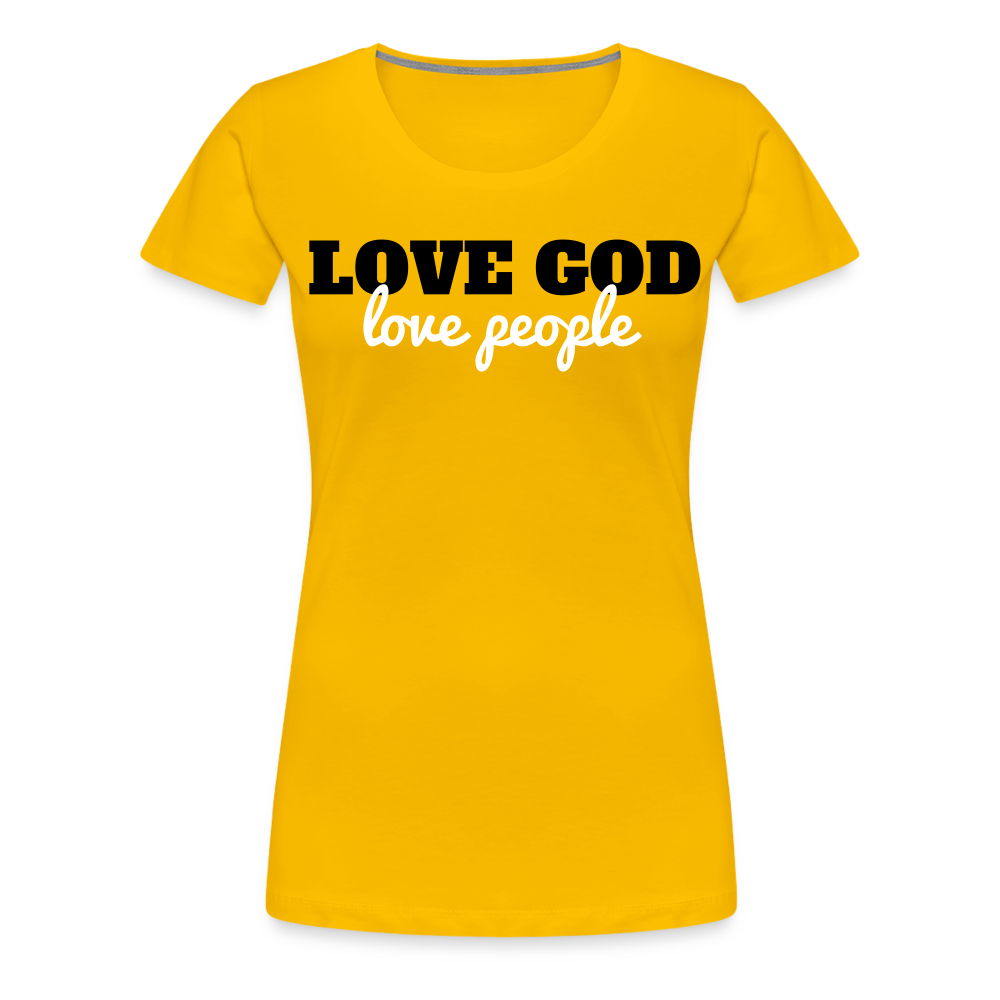 Love God Love People Women’s Premium T-Shirt Elisheba M6:33