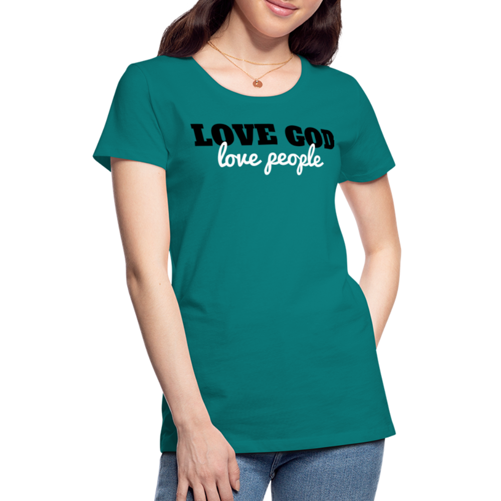 Love God Love People Women’s Premium T-Shirt Elisheba M6:33