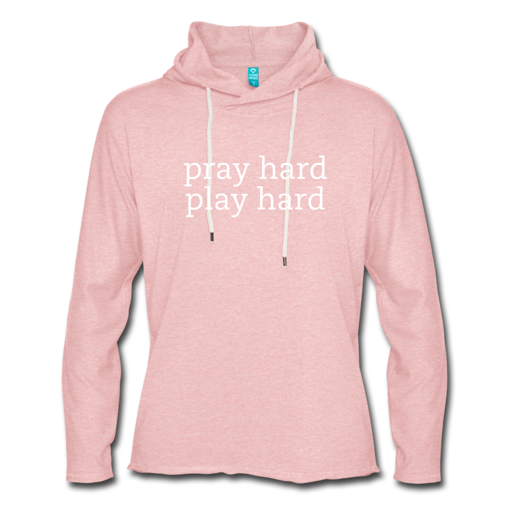 Pray Hard, Play Hard Unisex Lightweight Terry Hoodie Elisheba M6:33