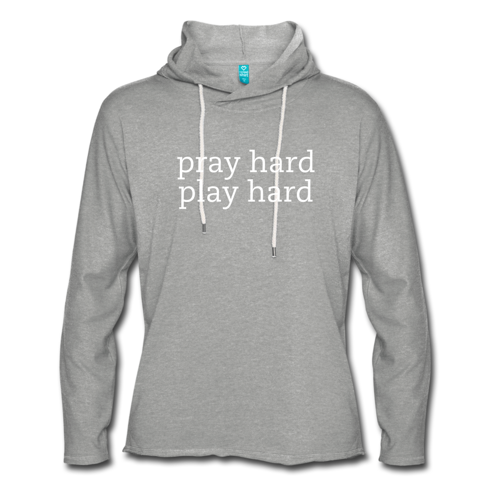 Pray Hard, Play Hard Unisex Lightweight Terry Hoodie Elisheba M6:33