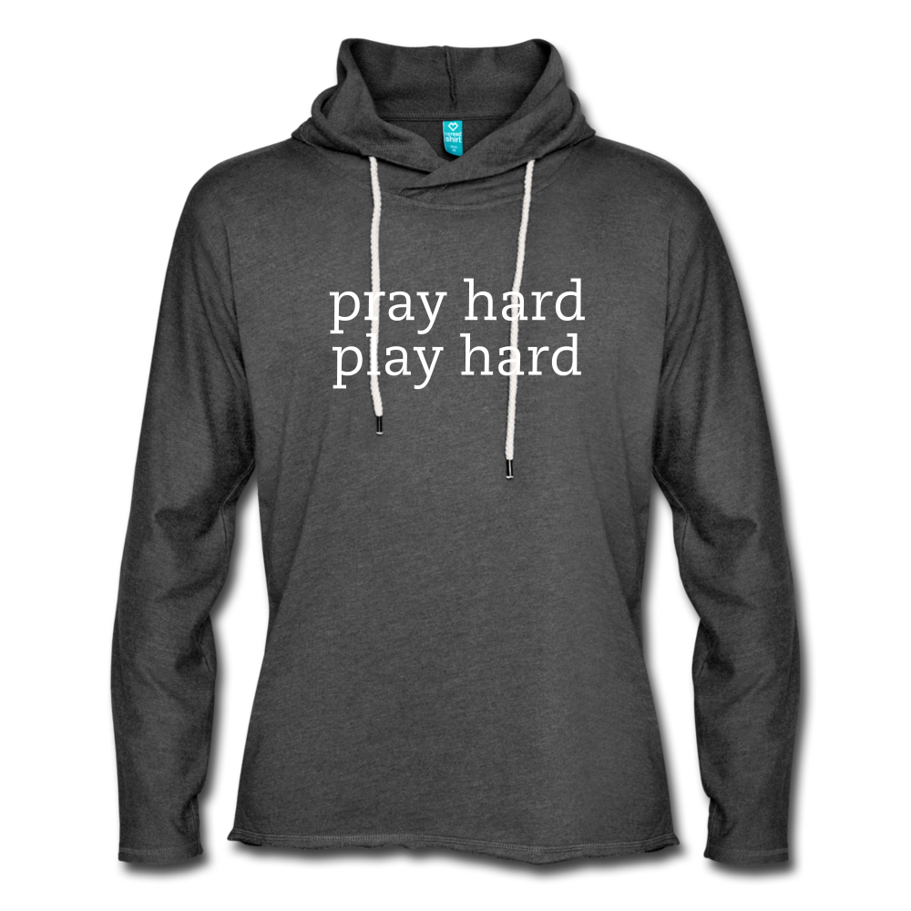 Pray Hard, Play Hard Unisex Lightweight Terry Hoodie Elisheba M6:33