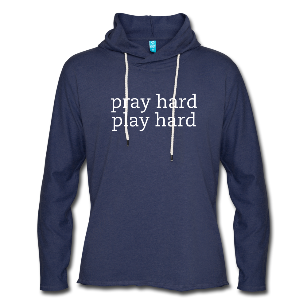 Pray Hard, Play Hard Unisex Lightweight Terry Hoodie Elisheba M6:33
