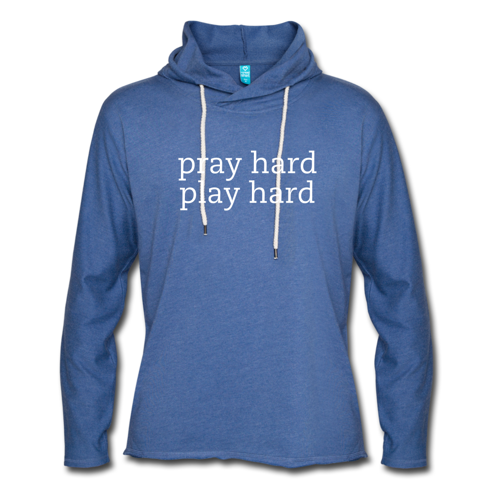 Pray Hard, Play Hard Unisex Lightweight Terry Hoodie Elisheba M6:33