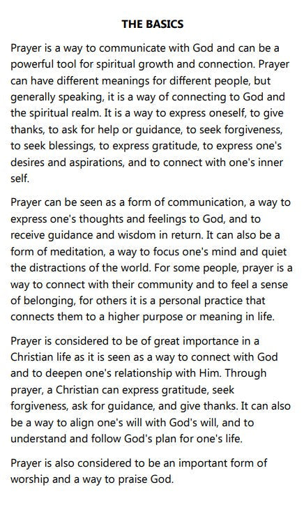 Prayer: The Basics (eBook Download) Elisheba M6:33