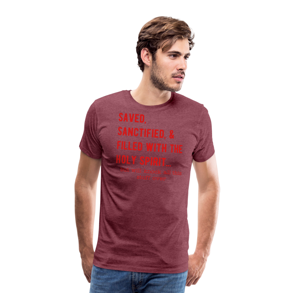 Saved, But Men's Premium T-Shirt Elisheba M6:33
