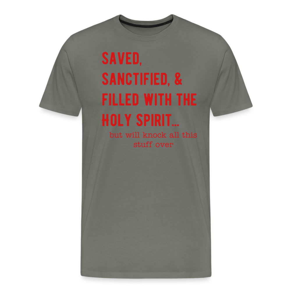 Saved, But Men's Premium T-Shirt Elisheba M6:33