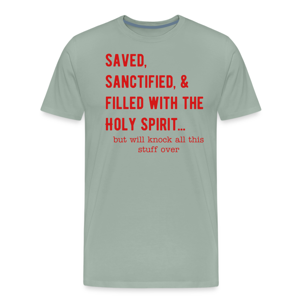 Saved, But Men's Premium T-Shirt Elisheba M6:33