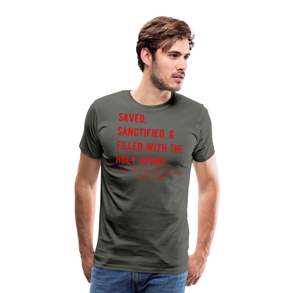 Saved, But Men's Premium T-Shirt Elisheba M6:33