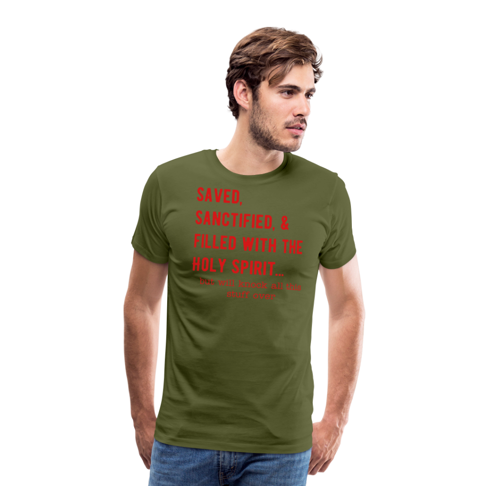 Saved, But Men's Premium T-Shirt Elisheba M6:33