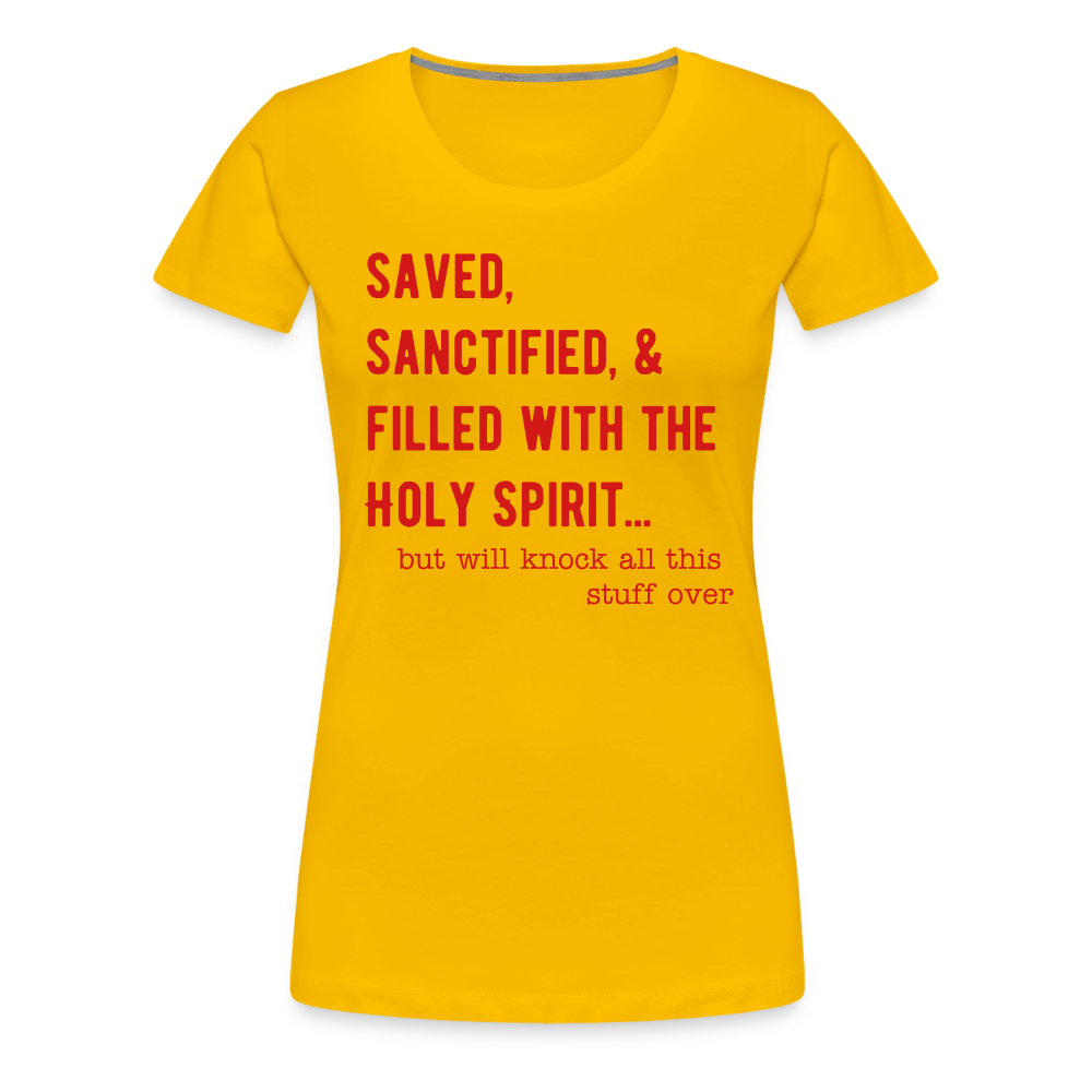 Saved, But Women’s Premium T-Shirt Elisheba M6:33