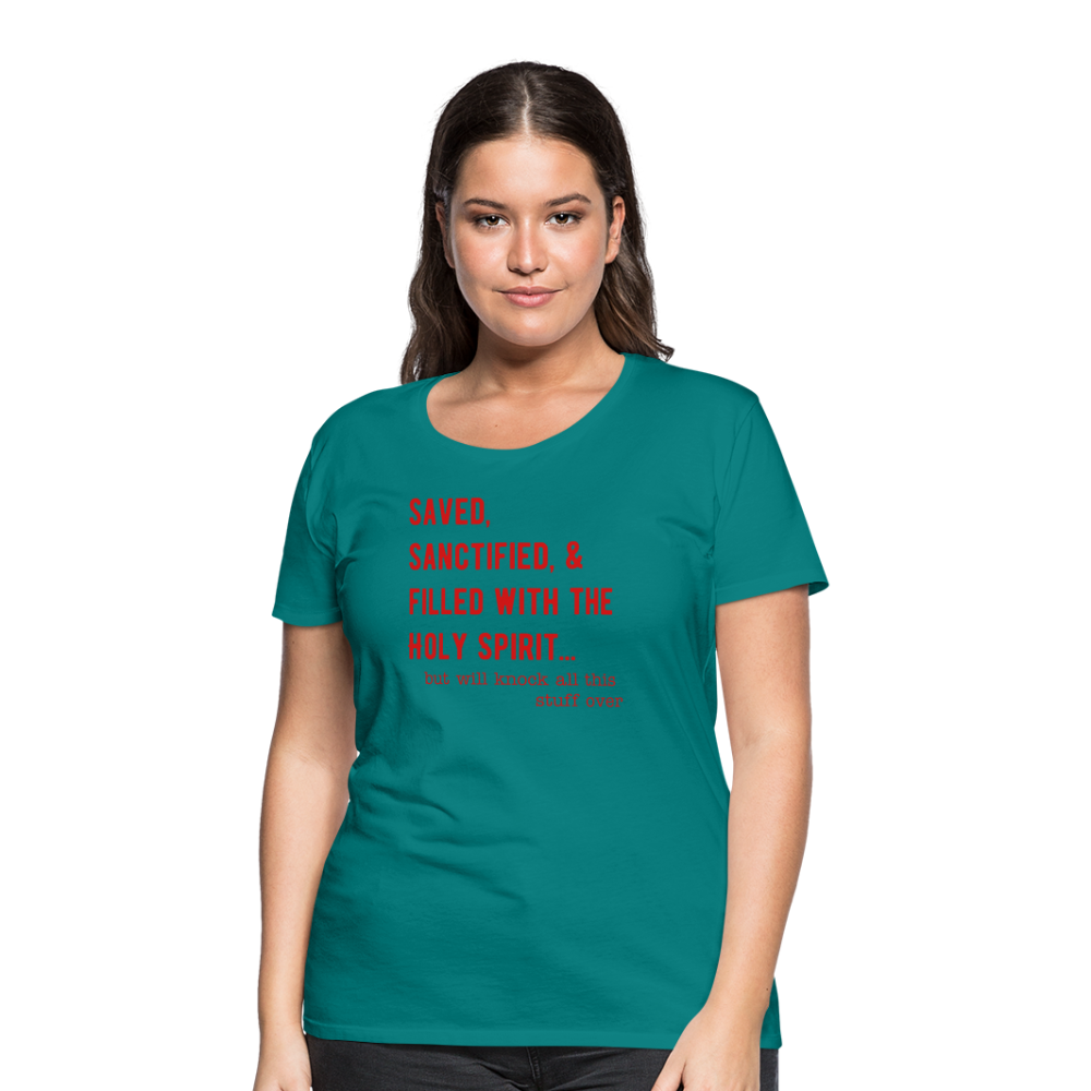 Saved, But Women’s Premium T-Shirt Elisheba M6:33