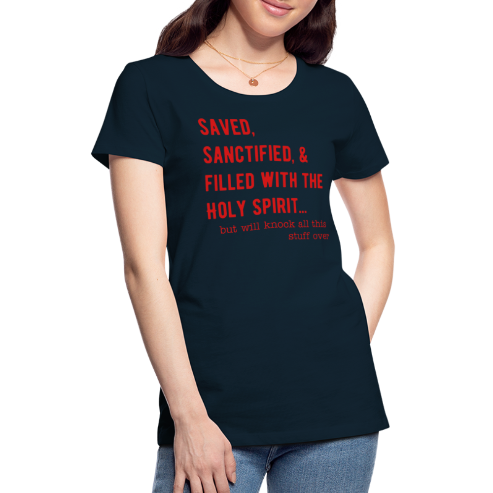 Saved, But Women’s Premium T-Shirt Elisheba M6:33