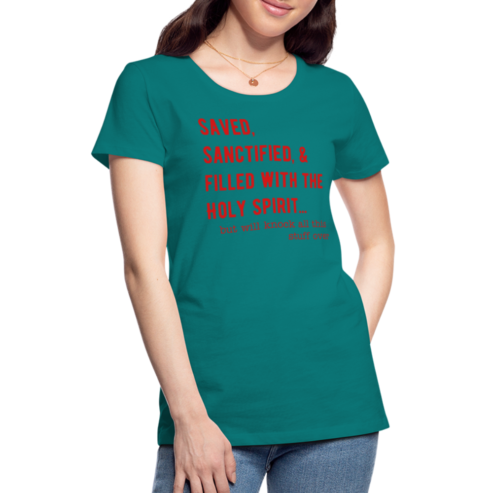 Saved, But Women’s Premium T-Shirt Elisheba M6:33