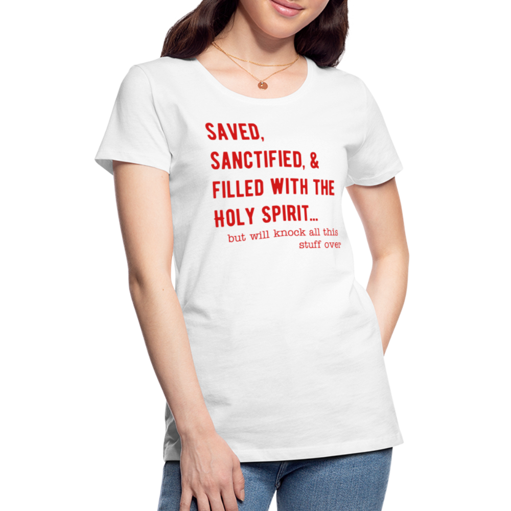 Saved, But Women’s Premium T-Shirt Elisheba M6:33